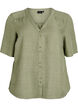 V-neck shirt blouse with short sleeves, Green, Packshot image number 0