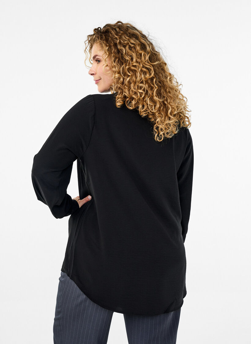 FLASH - Shirt blouse with long sleeves, Black, Model image number 2