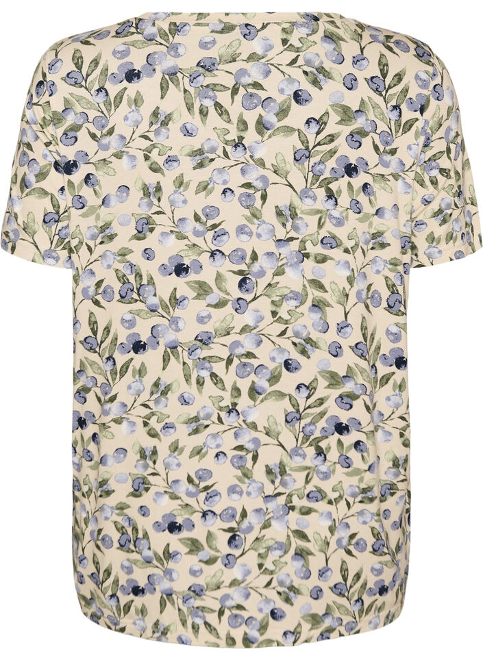 T-shirt with floral print, Vanilla, Packshot image number 1