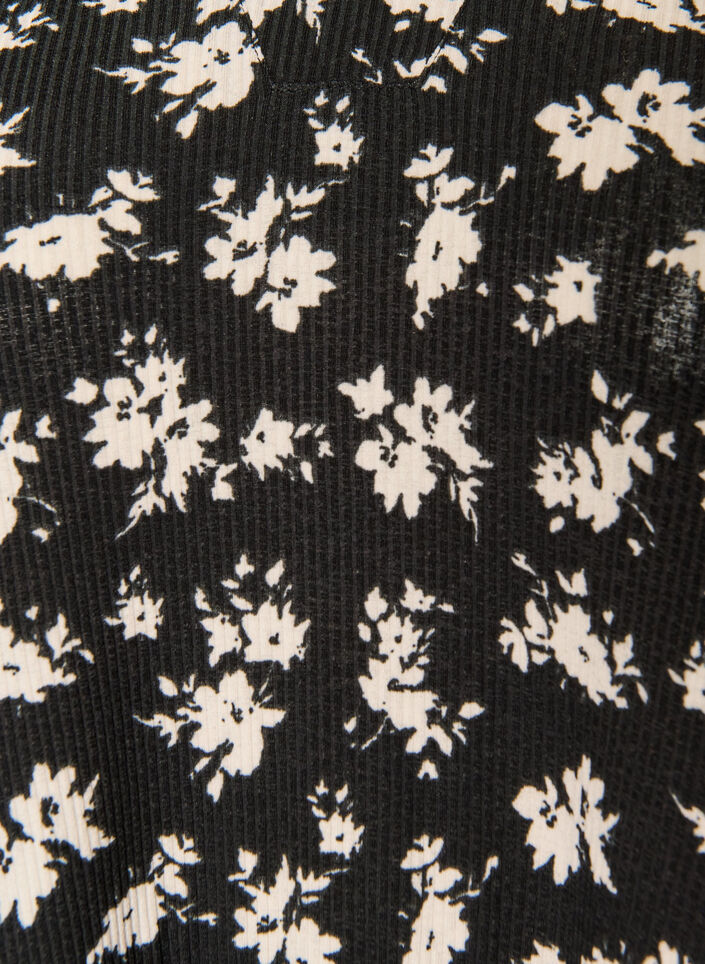 Short A-line jersey dress with an all-over print, Black, Packshot image number 2