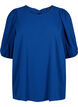 Short-sleeved blouse with a bow at the back, Estate Blue, Packshot image number 0