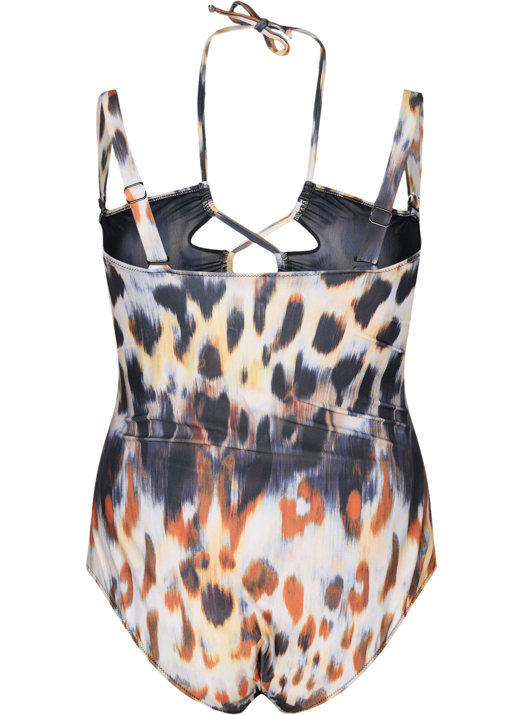 Zizzifashion Printed swimsuit with detachable straps, Abstract Leopard, Packshot image number 1