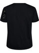 Cotton T-shirt with lace appliqu&eacute;s, Black, Packshot image number 1