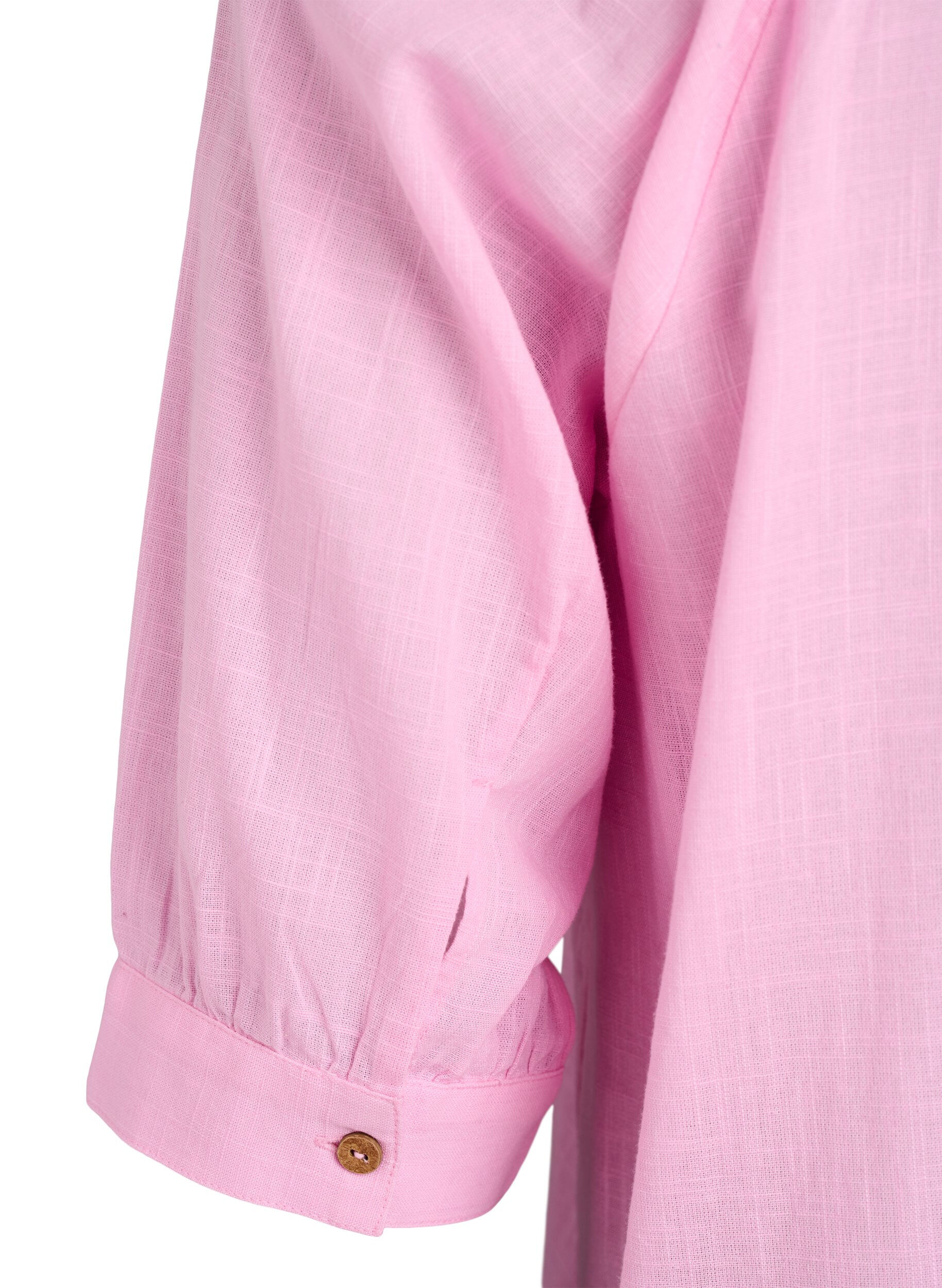 Zizzifashion Cotton tunic with a V-neck, Pink, Packshot image number 3