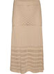 Knitted skirt with eyelet embroidery, Beige, Packshot image number 0