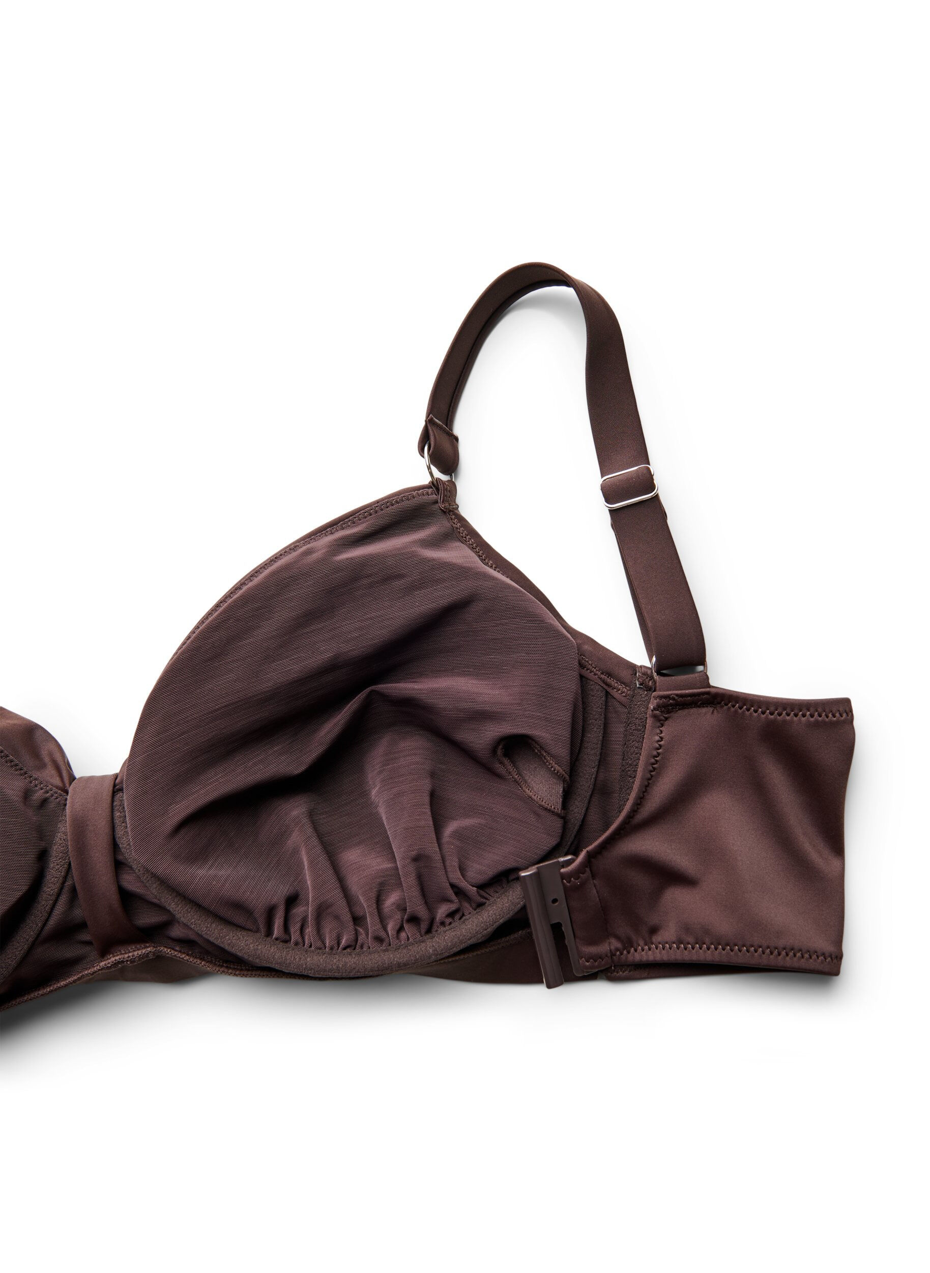 Zizzifashion Underwire bikini bra with draping, Brown, Packshot image number 3