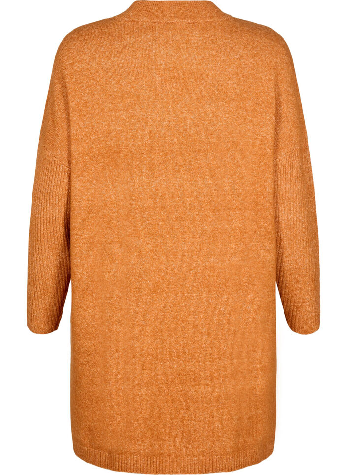 Long knitted blouse with long sleeves, Autumnal Mel., Packshot image number 1