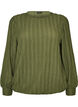 Textured jersey blouse with a balloon silhouette, Green, Packshot image number 0