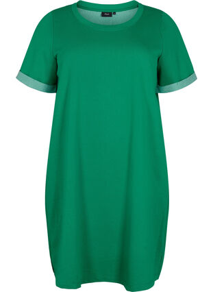 Sweater dress with short sleeves and slits, Jolly Green, Packshot image number 0