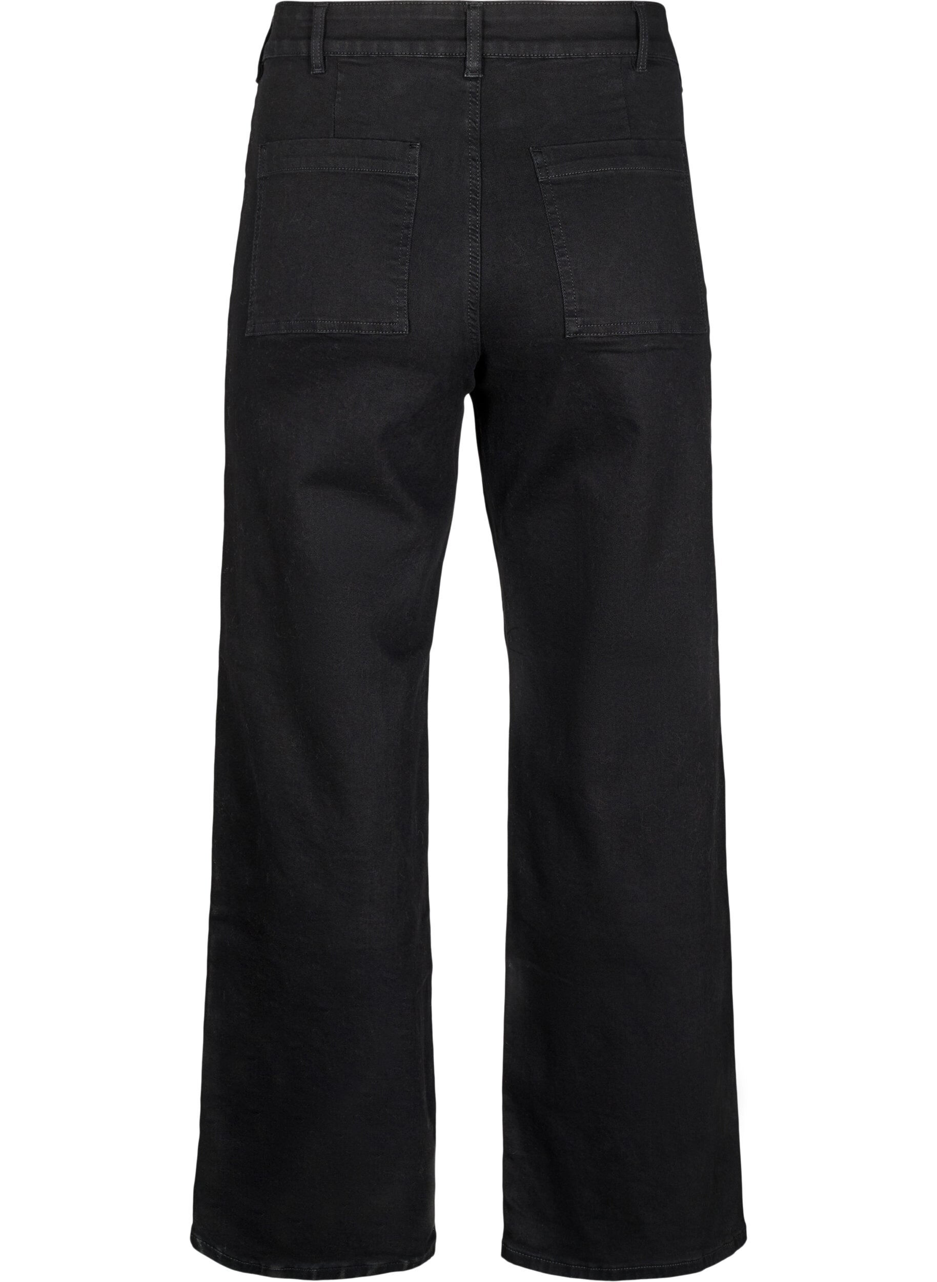 Zizzifashion High-waisted jeans with wide legs, Black, Packshot image number 1