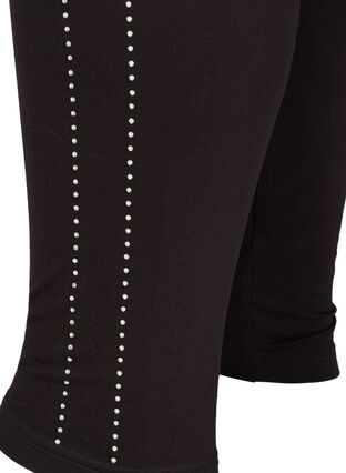 Rhinestone viscose leggings, Black, Packshot image number 2