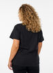 T-shirt with motif., Black, Model image number 2