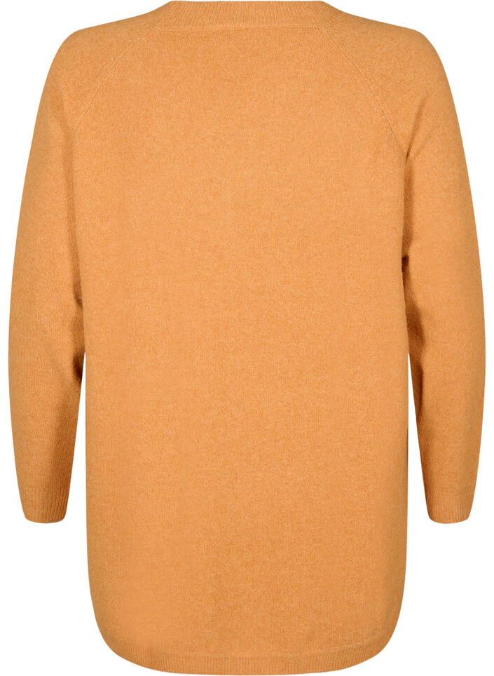 Knitted blouse with bead details, Yam White Mel., Packshot image number 1