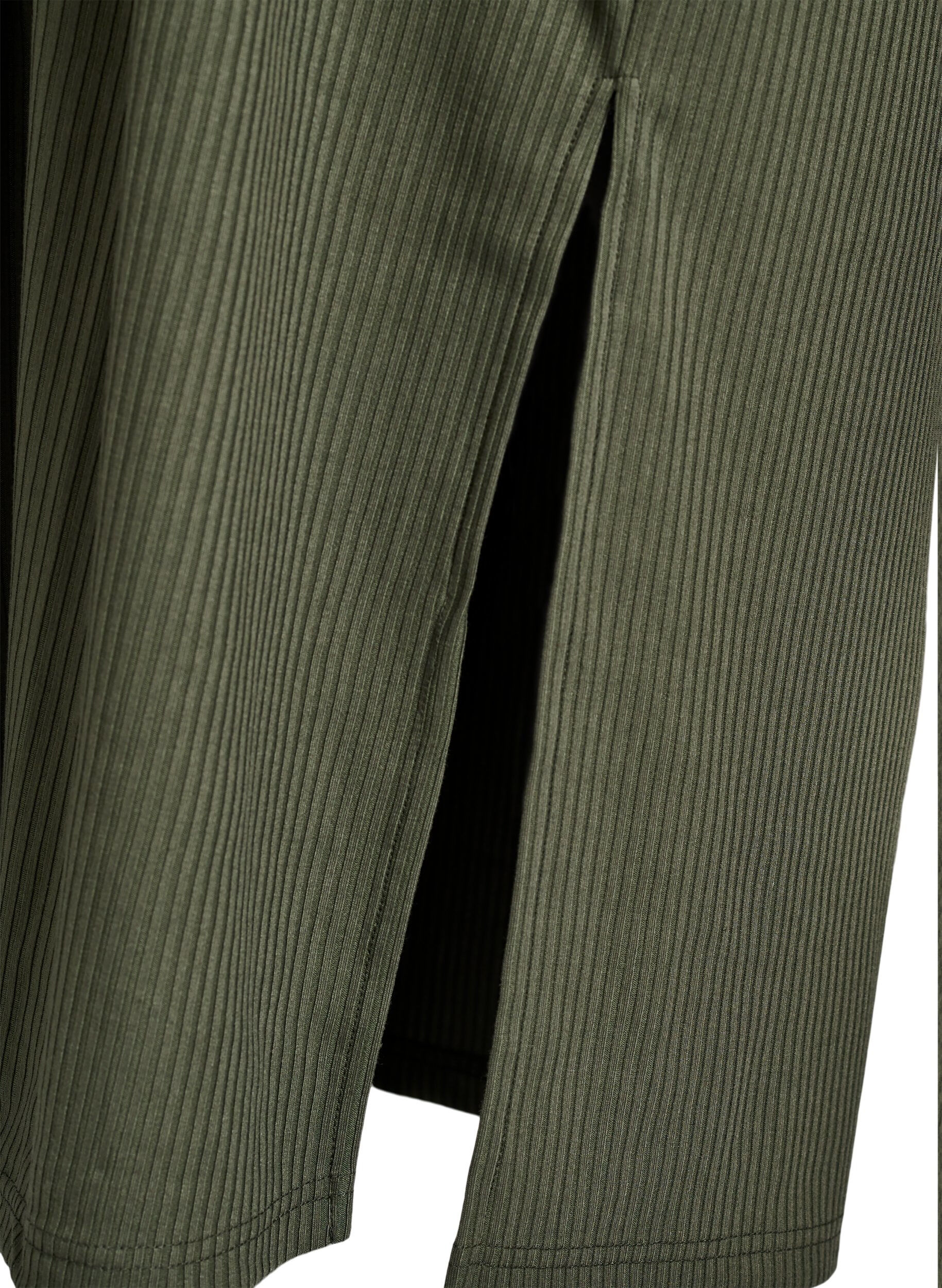 Zizzifashion Maxi dress in jersey with collar and short sleeves, Green, Packshot image number 3