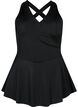 Swim dress with crossed back and skirt, Black, Packshot image number 0
