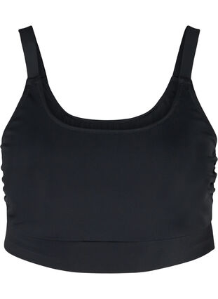 Bikini top with a round neck, Black, Packshot image number 0