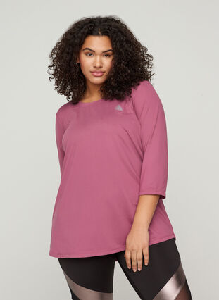 Sports top with 3/4 sleeves, Grape Nectar , Model image number 0