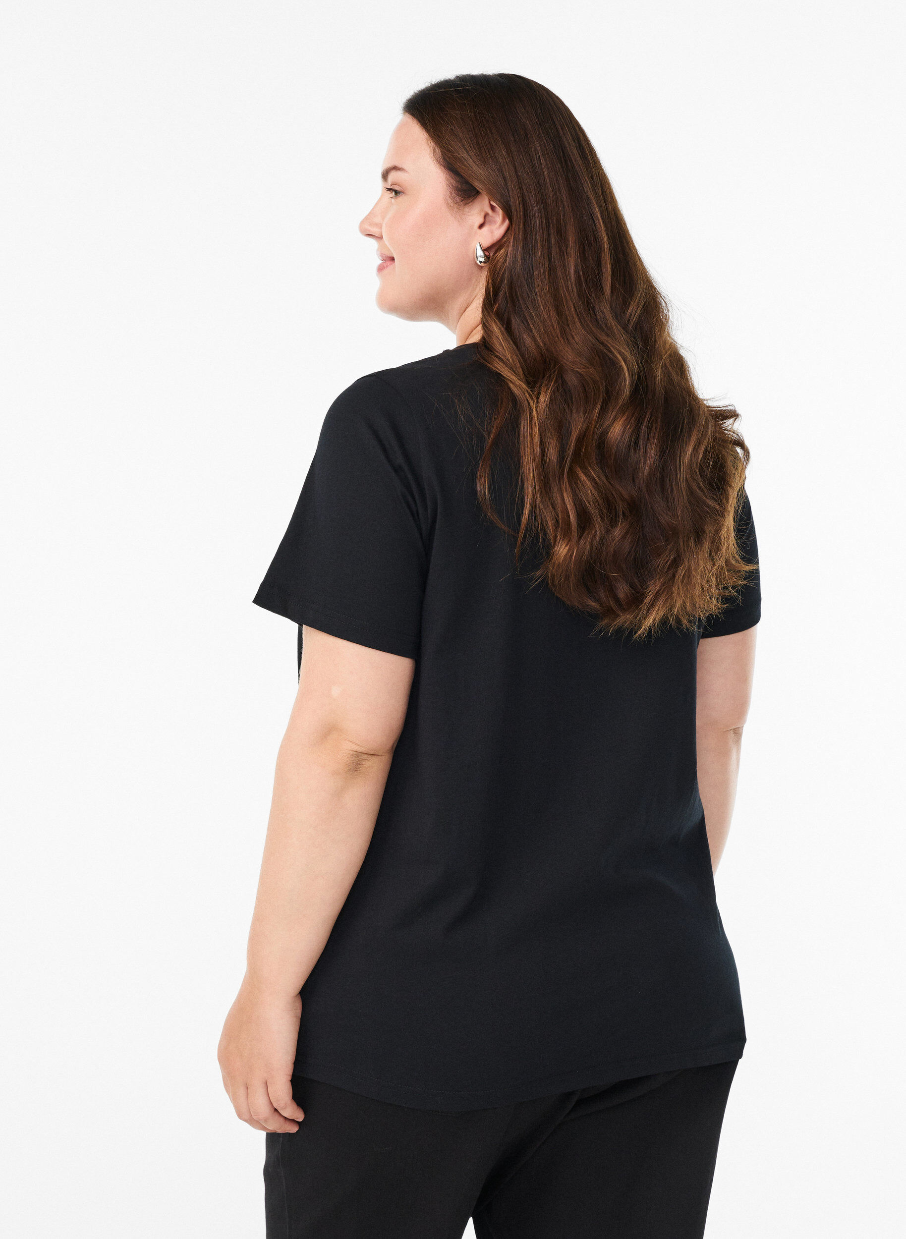 Zizzifashion Christmas t-shirt in organic cotton, Black, Model image number 2