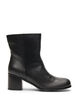 Wide fit - Ankle boot with a round toe and block heel, Black, Packshot image number 0