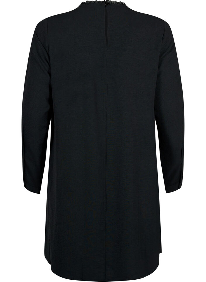 Dress with lace details, Black, Packshot image number 1