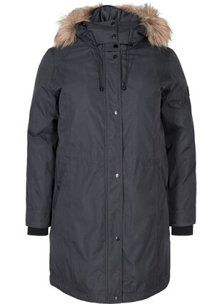 Waterproof winter jacket with a hood, Black, Packshot image number 0