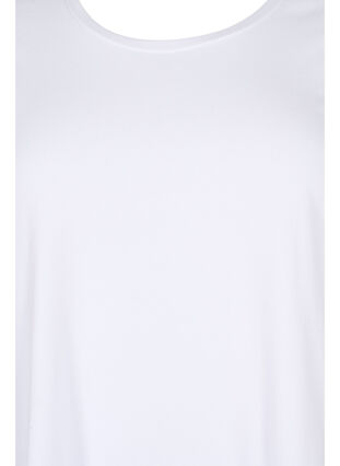 Basic cotton t-shirt with 3/4 sleeves, Bright White, Packshot image number 2