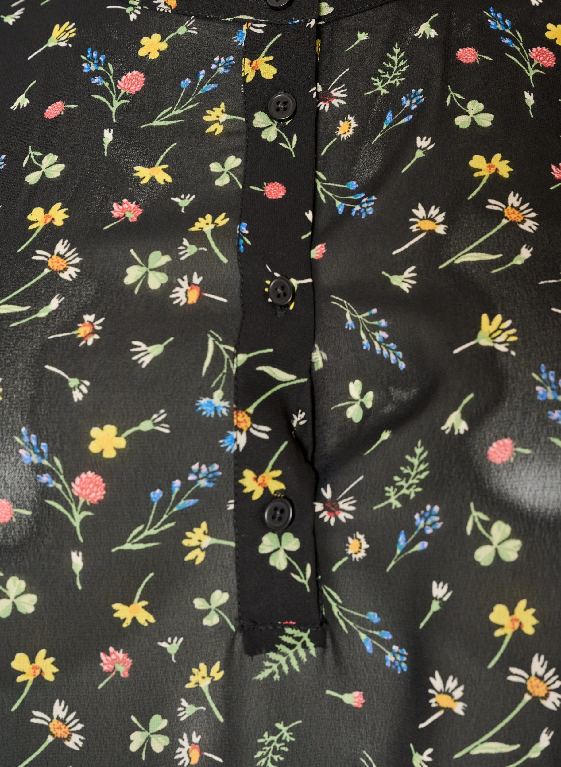 ZizzifashionBlouse with all-over print and short button placket, Black, Packshot image number 2