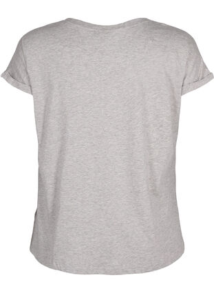 Short sleeved cotton blend t-shirt, Heather Grey Mél, Packshot image number 1