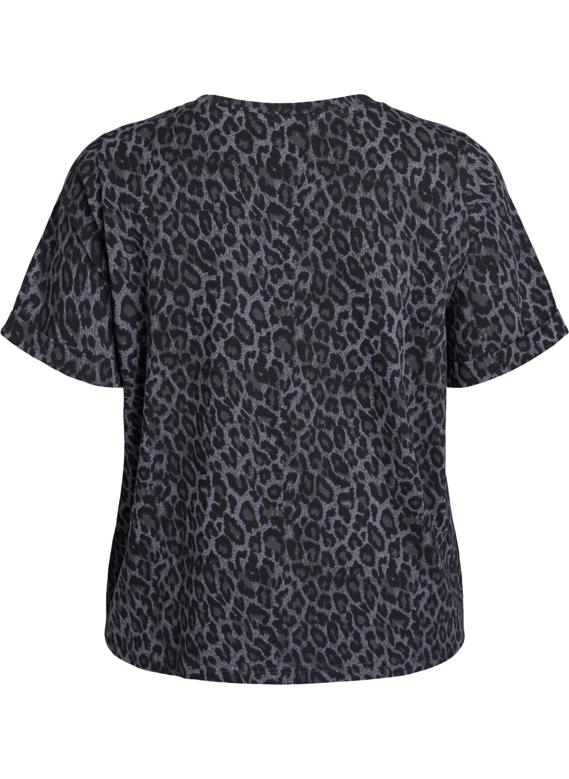 Zizzifashion T-shirt with round neck and all-over print, Grey, Packshot image number 1