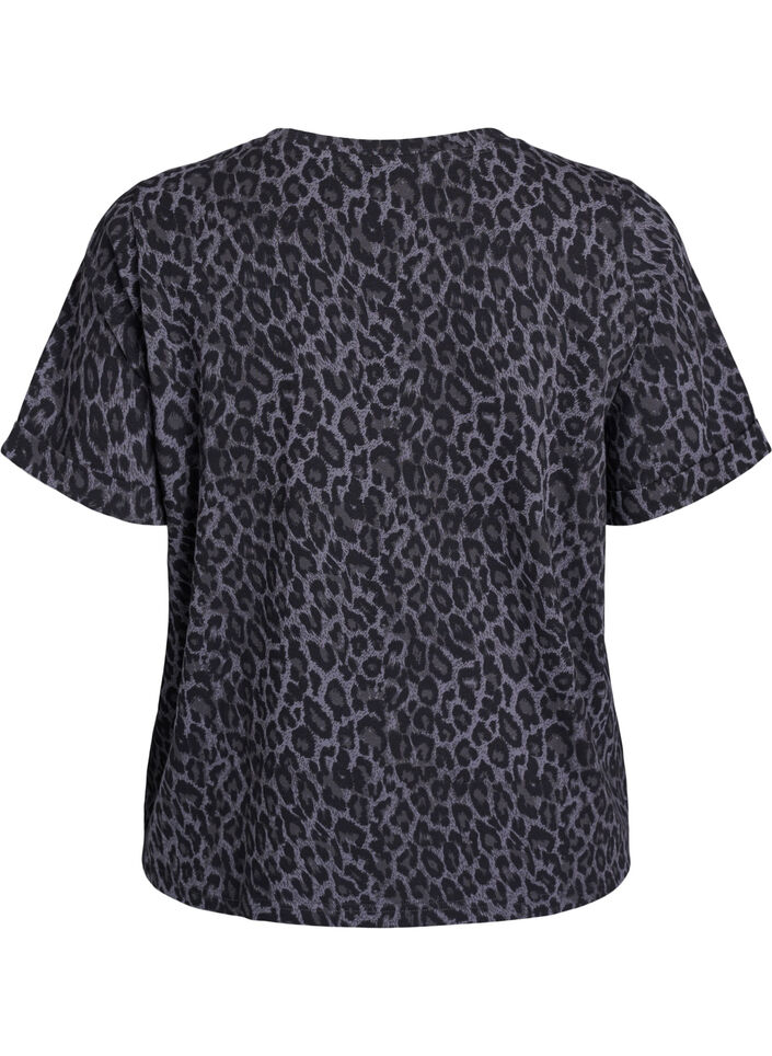 T-shirt with round neck and all-over print, Grey, Packshot image number 1