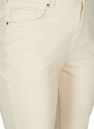 Cropped Mille mom jeans with raw hems, Ecru, Packshot image number 2