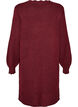 Short knitted dress with wavy hem and slits, Red, Packshot image number 1