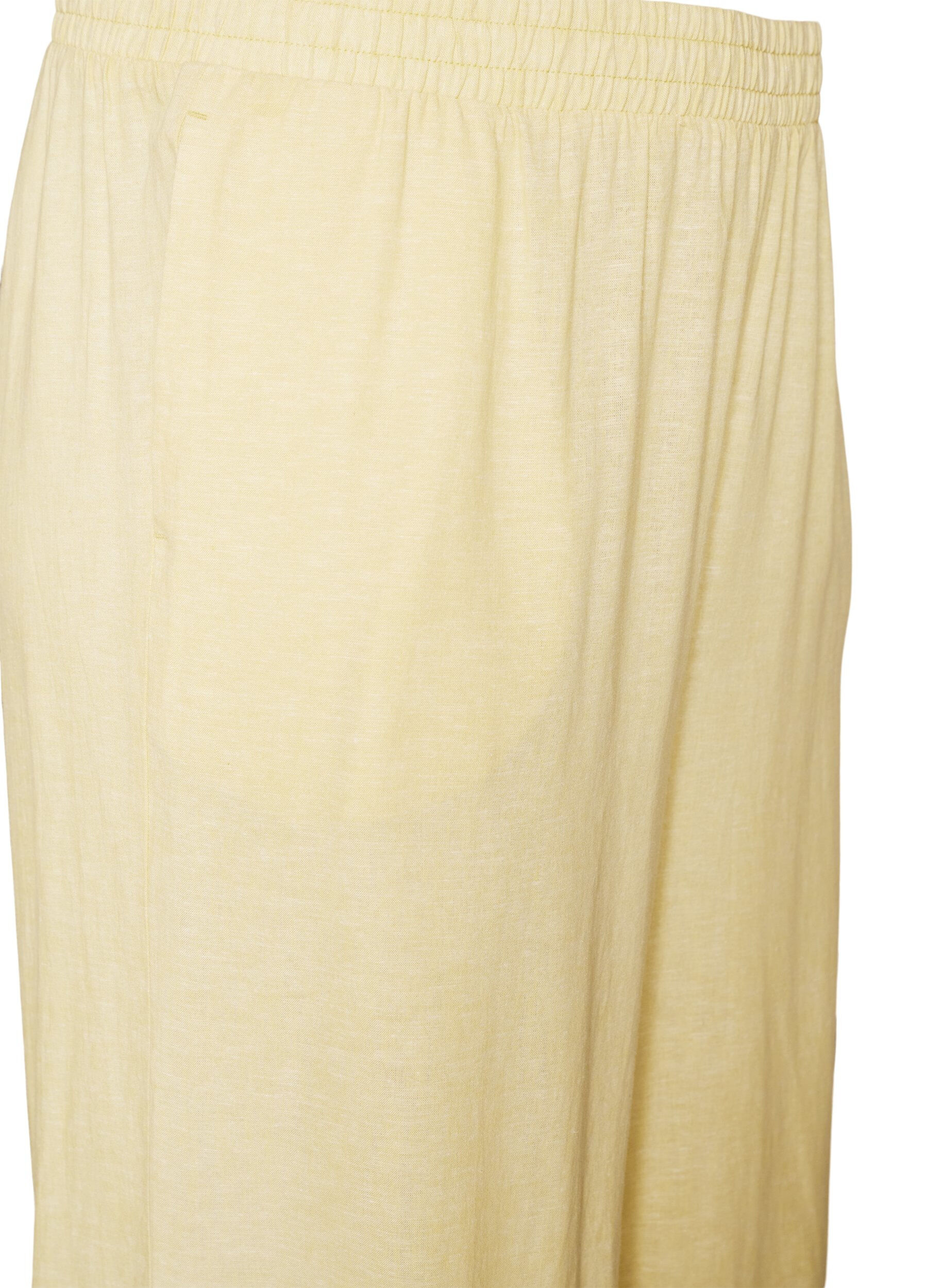 Zizzifashion Wide-leg linen and viscose trousers, Yellow, Packshot image number 2