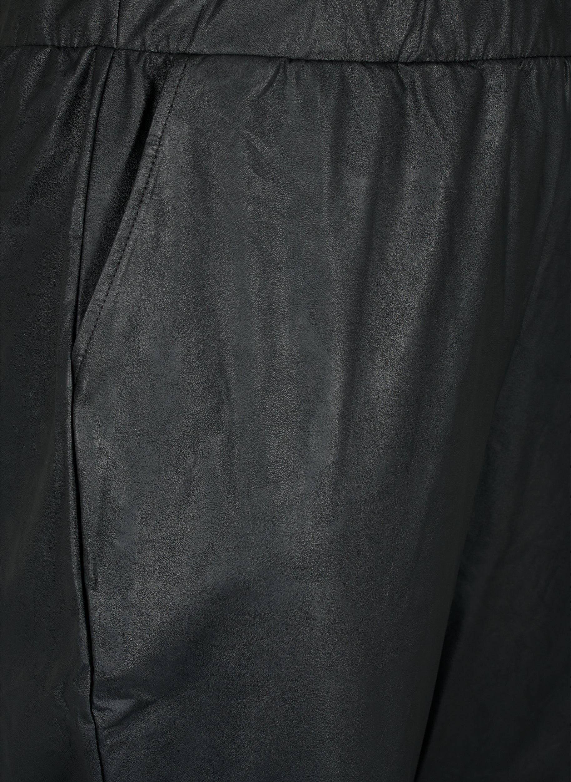 Zizzifashion Imitated leather pants with pockets, Black, Packshot image number 2