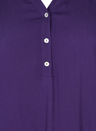 Viscose tunic with V-neck and buttons, Purple, Packshot image number 2