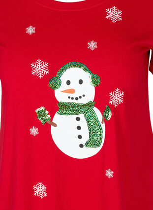 Christmas t-shirt with sequins, Red, Packshot image number 2