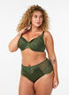 Padded underwired bra with lace, Green, Model image number 1