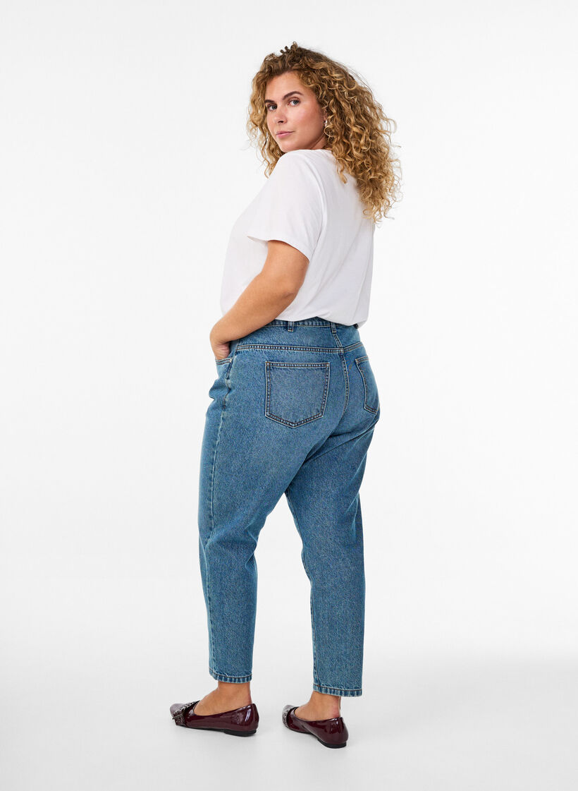 Mille Mom Fit Jeans with high waist, Blue, Model image number 1