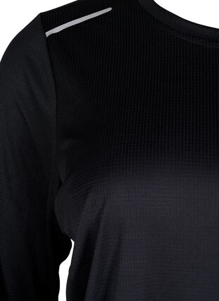 Long-sleeved training shirt with reflective print, Black, Packshot image number 2