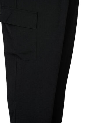 Plain cargo pants with large pockets, Black, Packshot image number 3