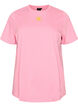Organic cotton T-shirt with text motif, Pink, Packshot image number 0