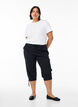 Cotton Capri trousers , Black, Model image number 0