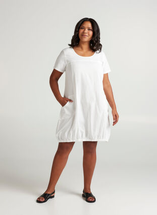 Dress with pockets, Bright White, Model image number 2