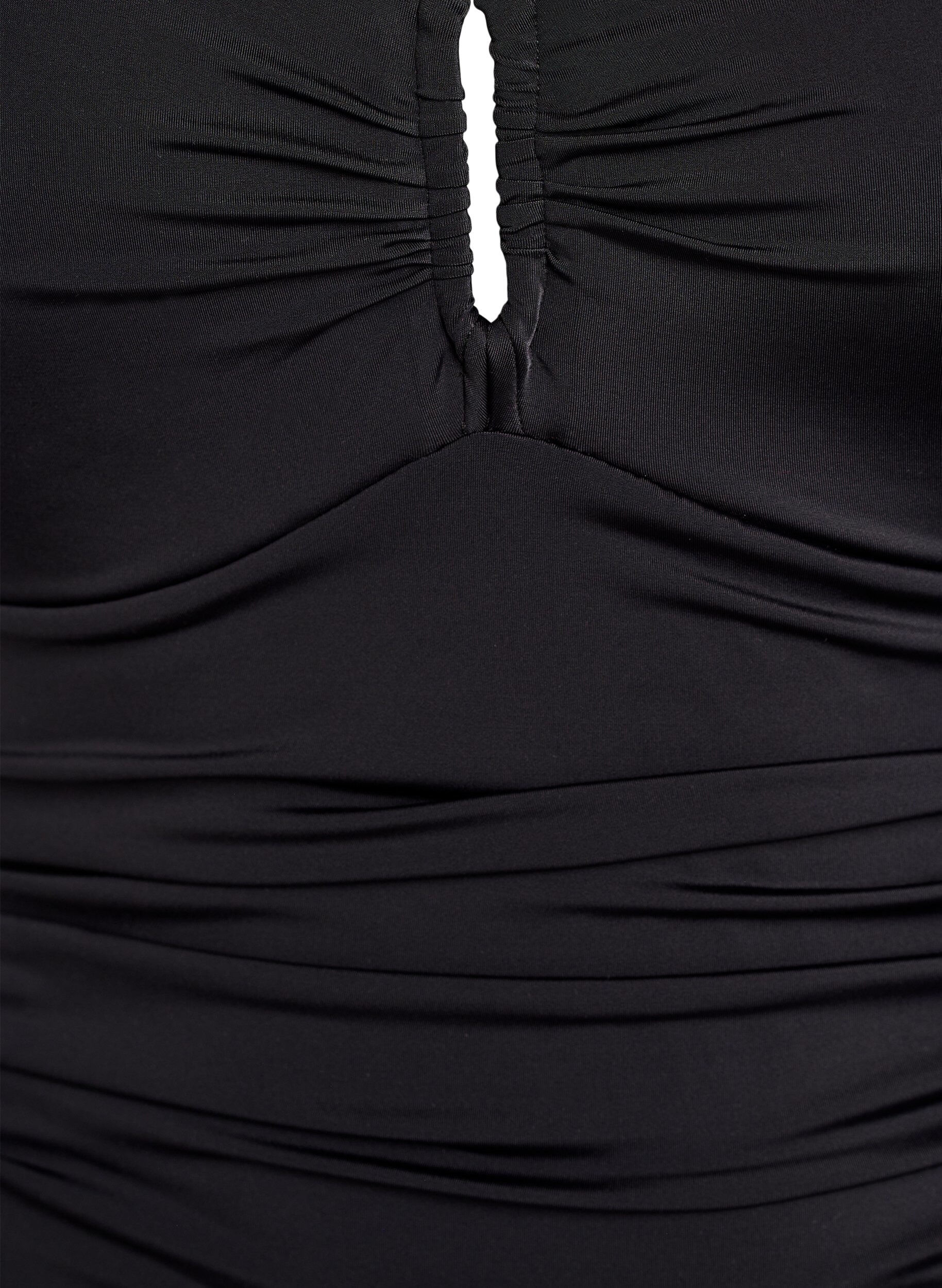 Zizzifashion Swimsuit with ring detail and draping, Black, Packshot image number 2