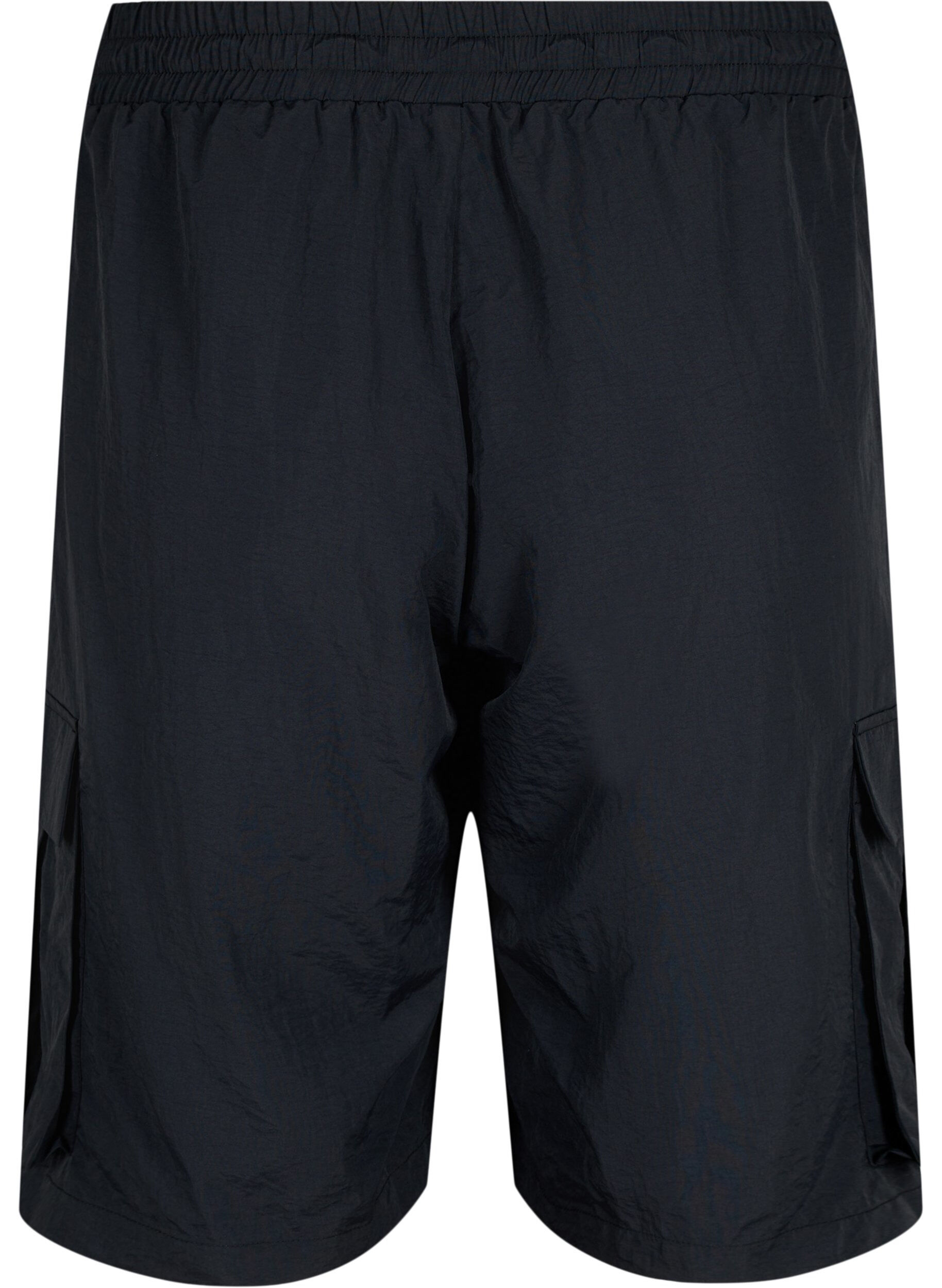 Zizzifashion High-waisted Shorts with cargo pockets, Black, Packshot image number 1