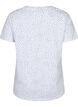 Cotton t-shirt with dots and v-neck, B.White/Black Dot, Packshot image number 1
