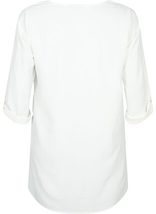 A-shape tunic with 3/4 sleeves, Bright White, Packshot image number 1