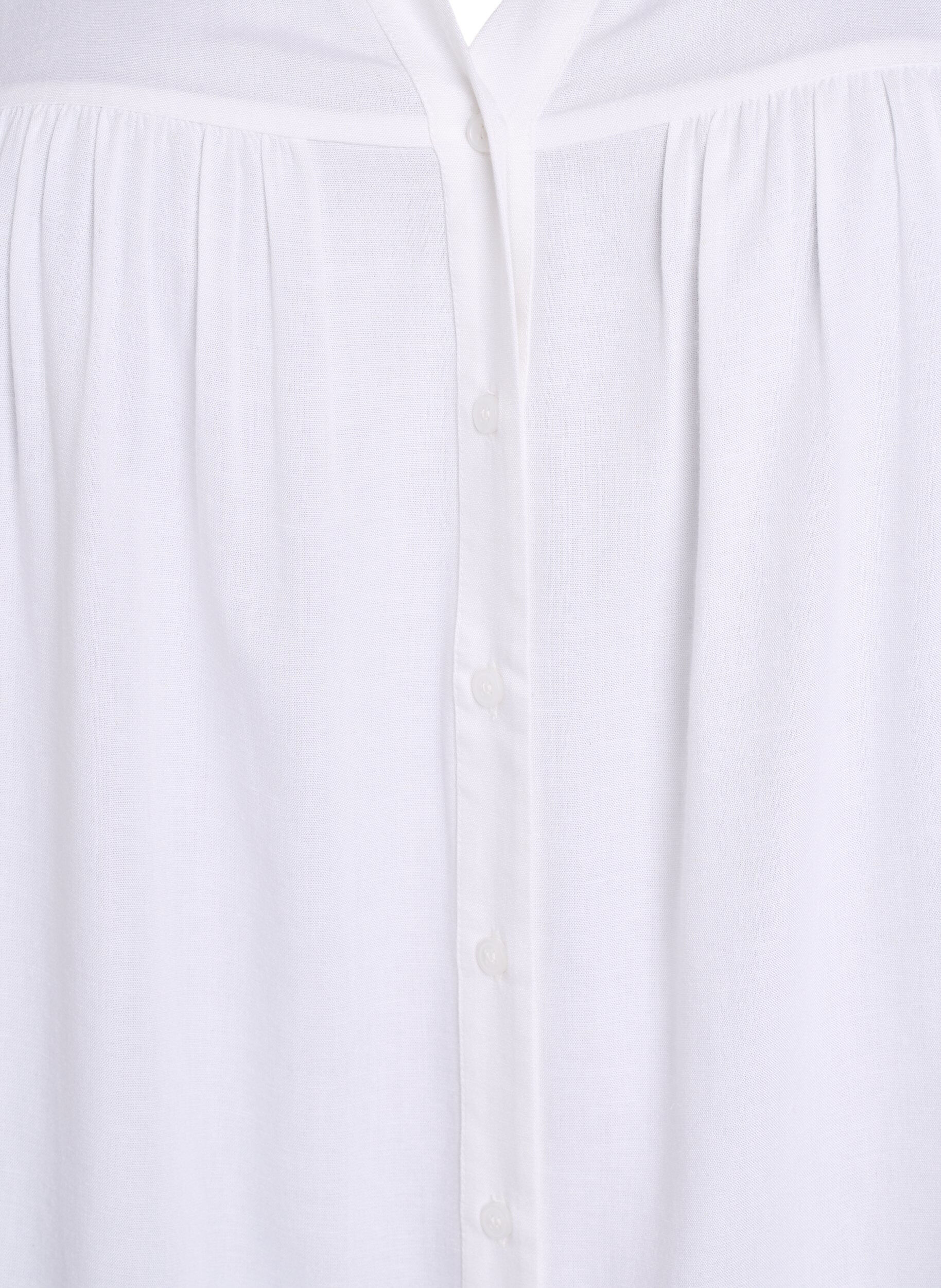 Zizzifashion Tunic with V-neckline and gathered details, White, Packshot image number 2