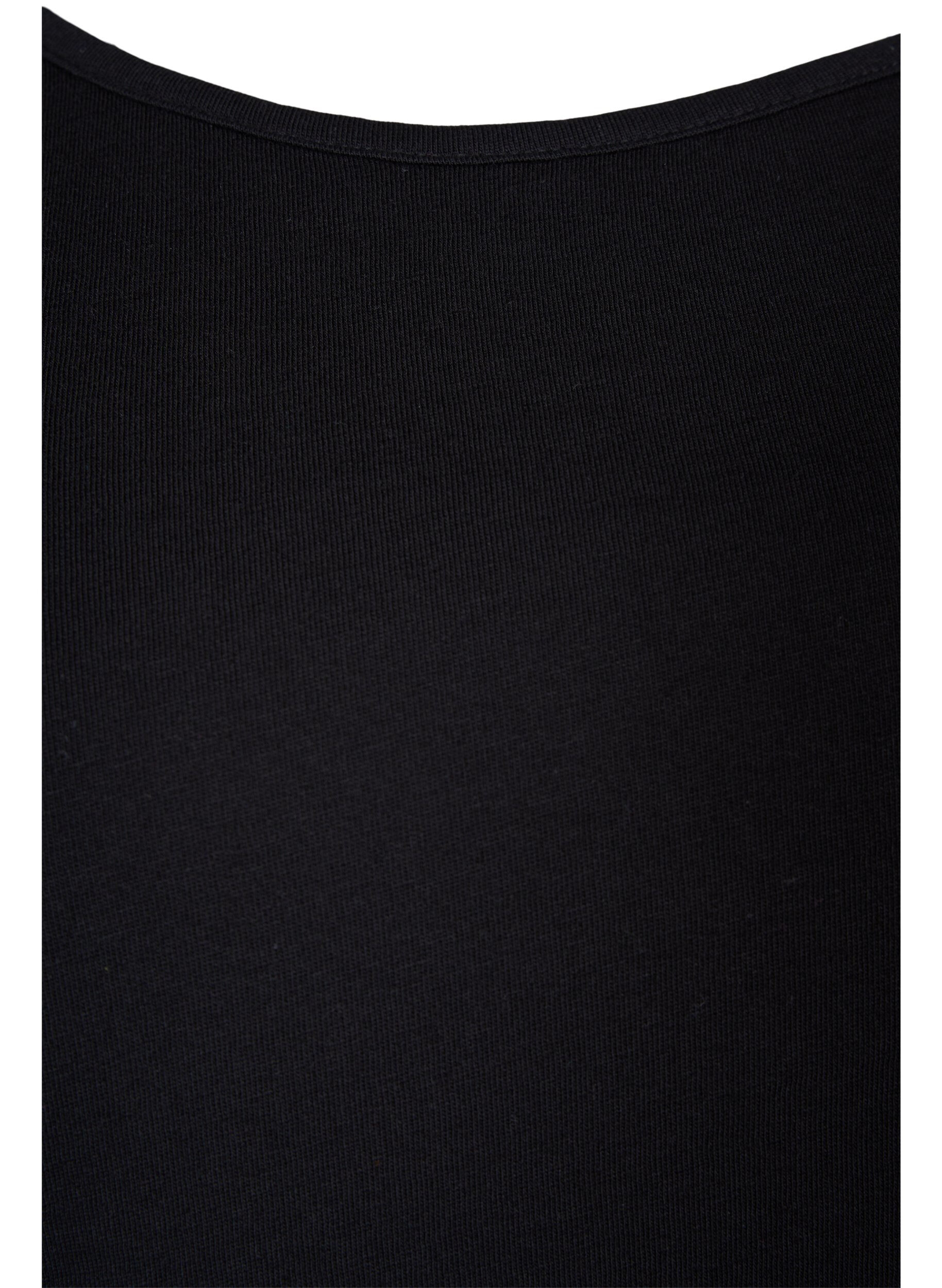 Zizzifashion Cotton top with a-shape, Black, Packshot image number 2