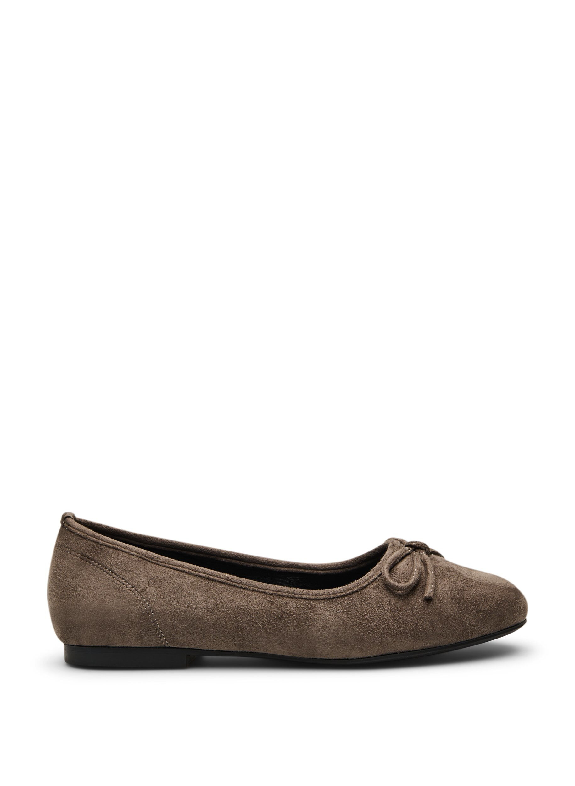 Wide fit - Faux suede ballerina with bow